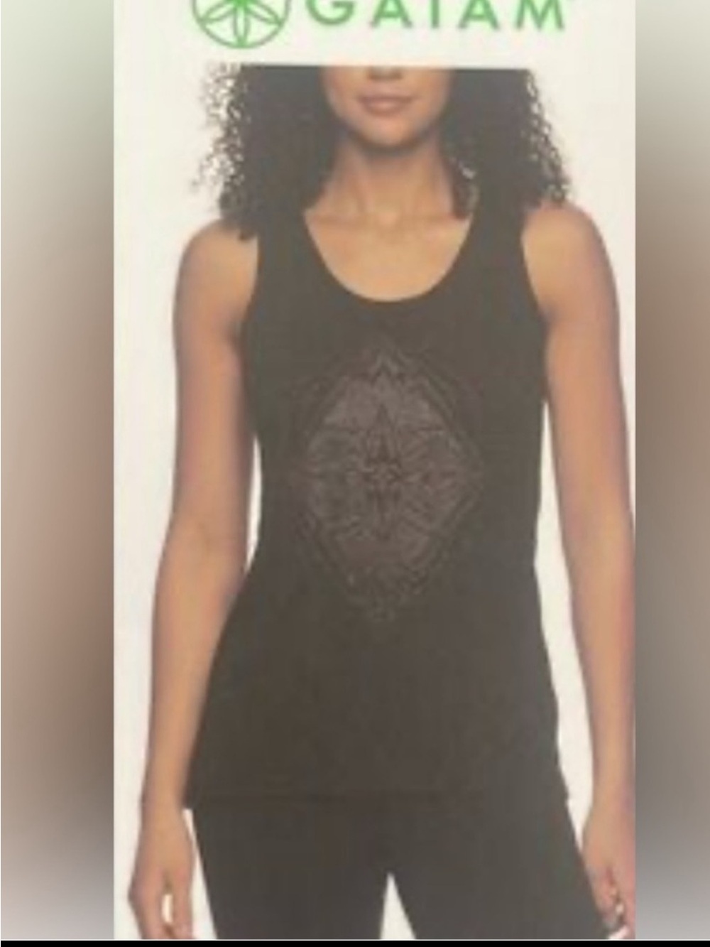 GAIAM graphic tank top - with detailed Back - new - Black
